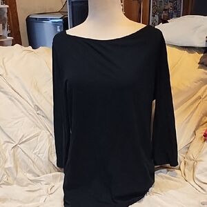Merona Black Long Sleeve Boatneck Top